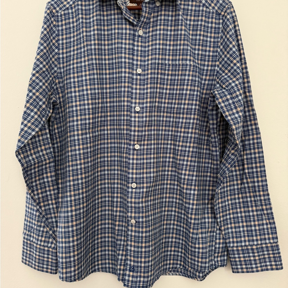 Johnston & Murphy Blue and White Casual Button Down Shirt